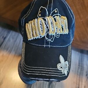 Black and Gold 'Who Dat' Cap New Orleans